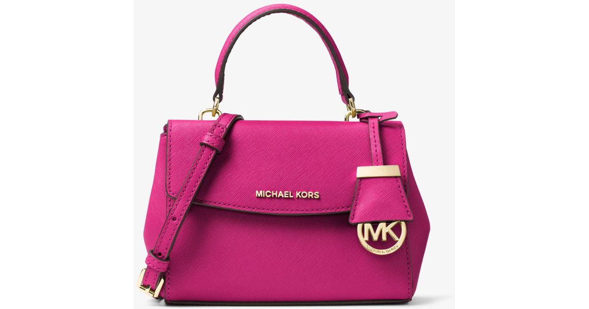 Michael Kors Ava Extra-small Saffiano Leather Crossbody in Raspberry (Pink)  | Lyst Canada