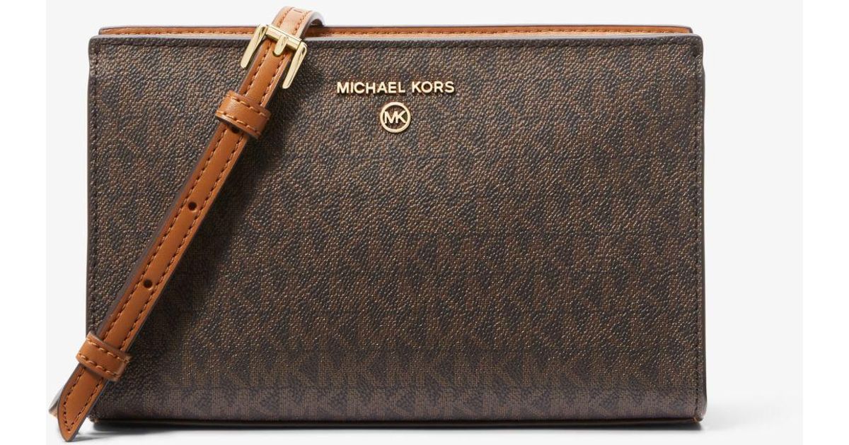 Michael Kors Valerie Medium Logo Crossbody Bag in Brown Lyst