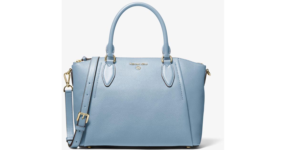 Michael Kors Sienna Medium Pebbled Leather Satchel in Chambray (Blue ...