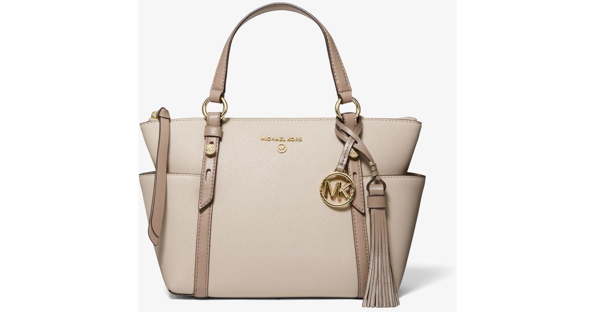 MICHAEL Michael Kors Sullivan Small Twotone Saffiano Leather Topzip