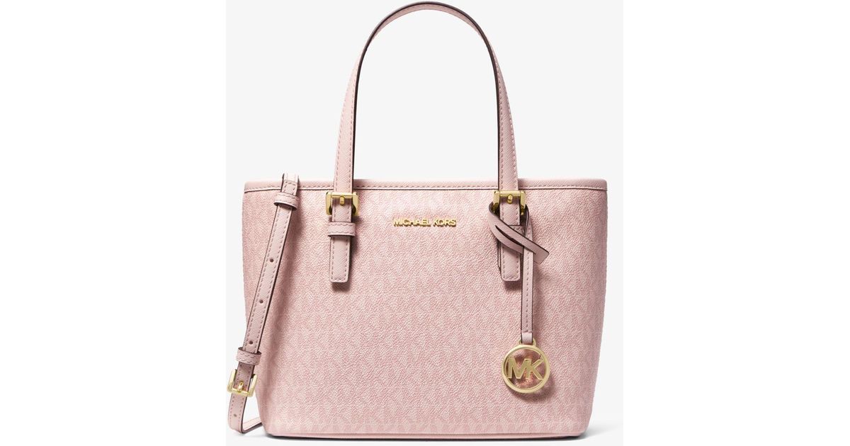 Michael Kors Jet Set Travel Extra-small Logo Top-zip Tote Bag in Pink | Lyst