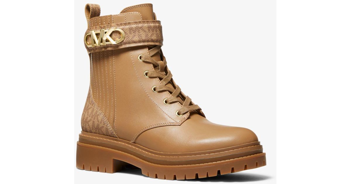 Michael Kors Parker Leather Combat Boot in Natural Lyst Australia