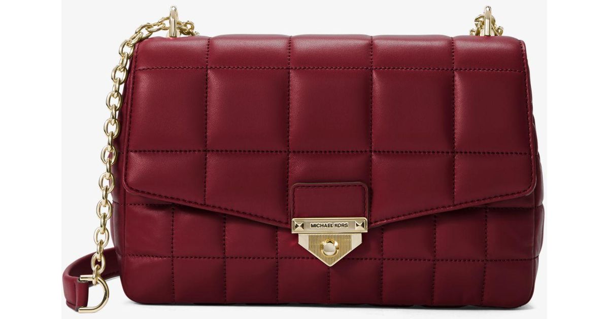 Michael Kors Soho Extra-large Quilted Leather Shoulder Bag in Red | Lyst