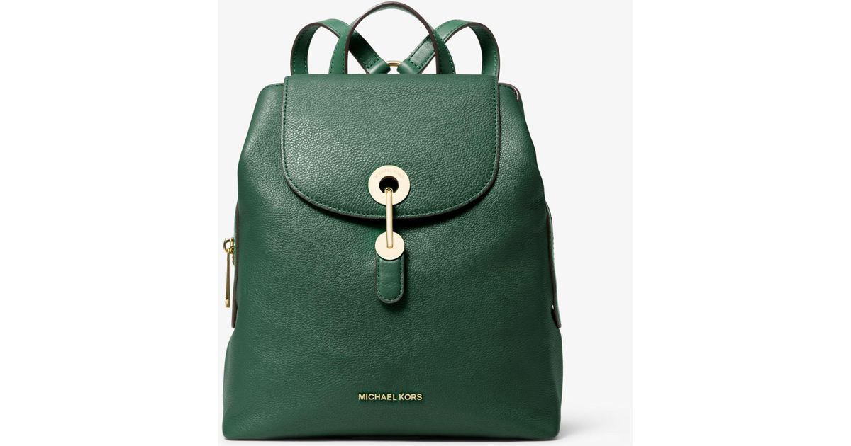 raven medium pebbled leather backpack