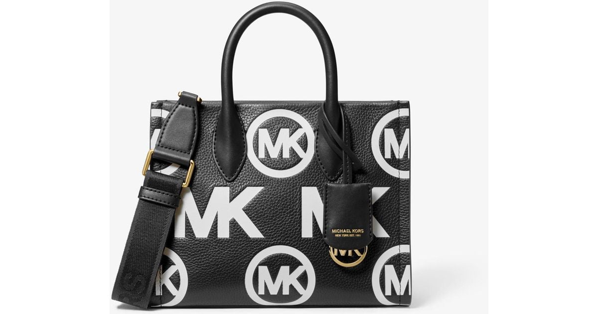 Michael Kors Mirella Small Logo Embossed Pebbled Leather Crossbody Bag ...