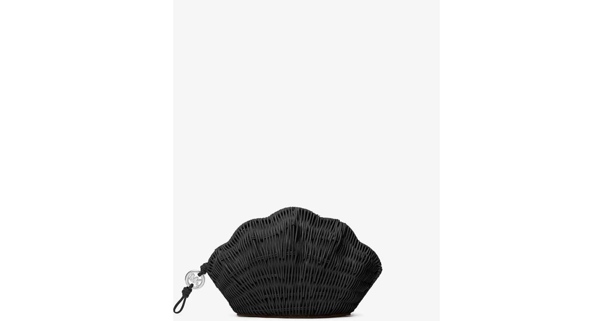 Mk Rattan Michael Kors Mk Shelly Rattan Clutch in Black | Lyst Canada