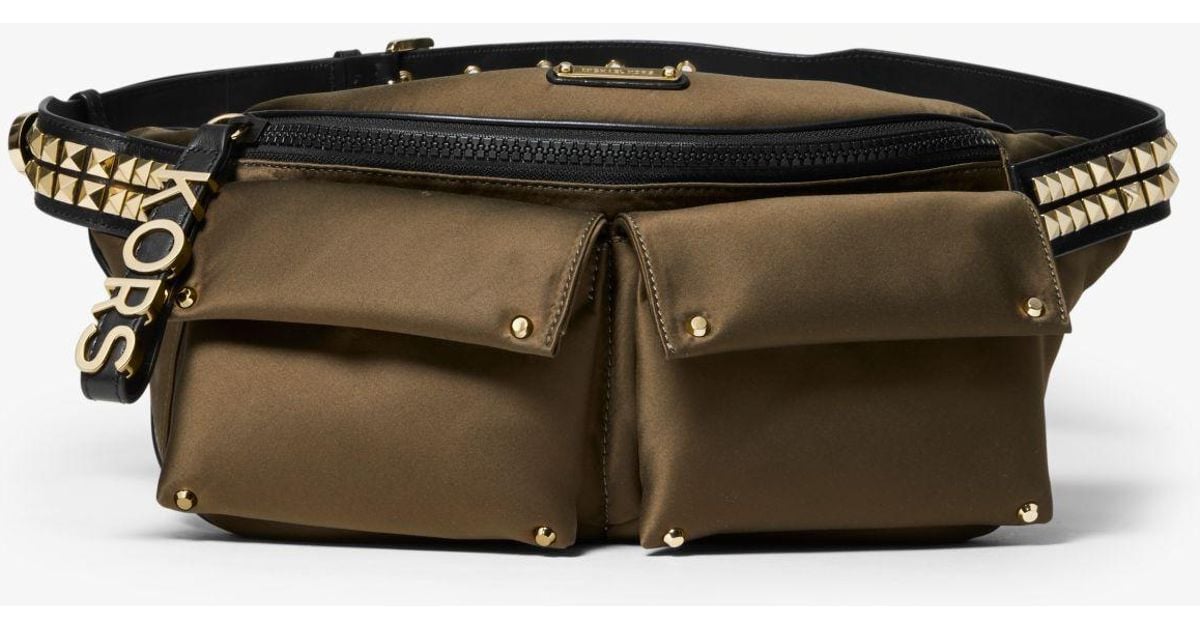 olivia large studded satin belt bag