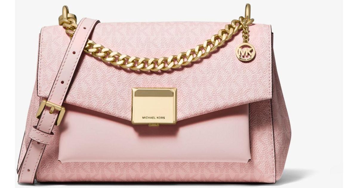 Michael Kors Canvas Lita Medium Twotone Logo Crossbody Bag Lyst UK