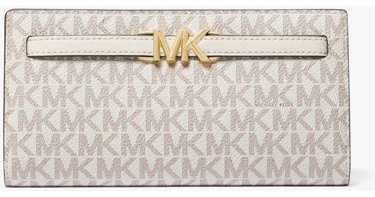 Michael Kors Reed Large Logo Wallet in Natural | Lyst