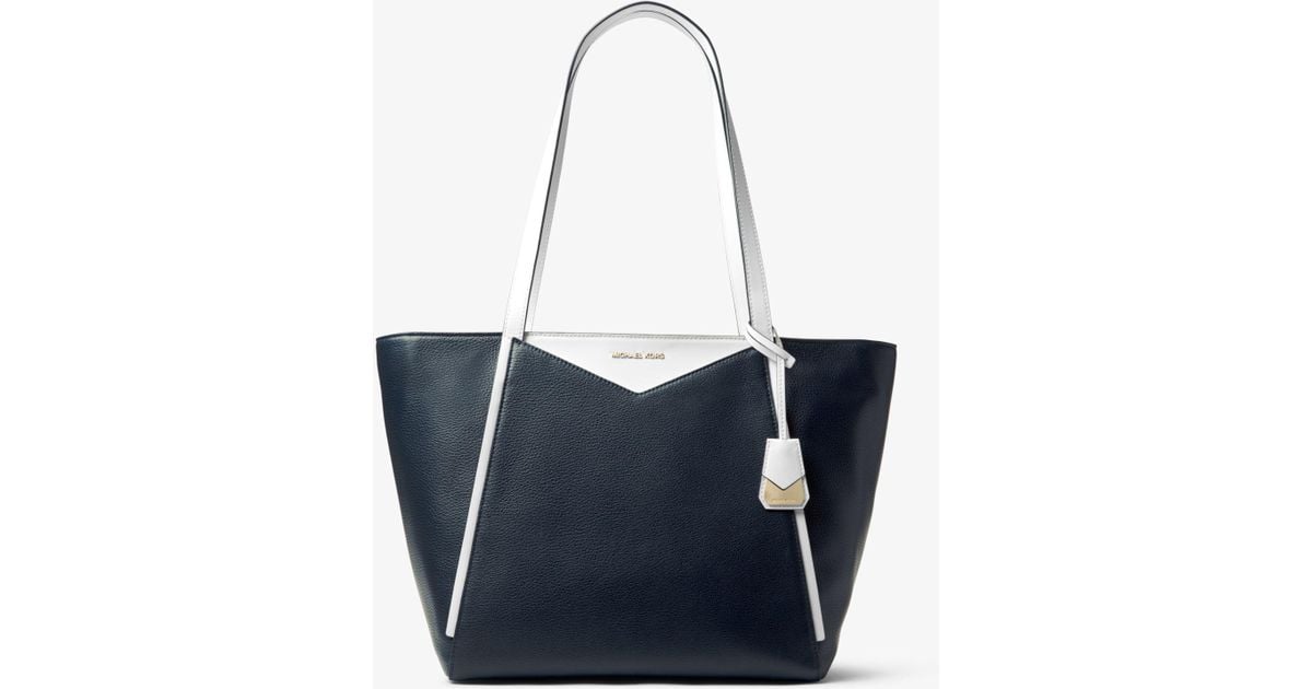 Whitney large leather tote bag sales michael kors