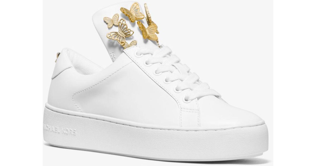 Sneaker Mindy In Pelle Con Farfalle di Michael Kors in Bianco | Lyst
