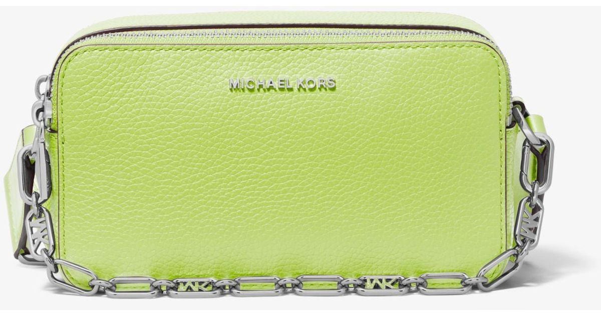 Michael Kors Jet Set Small Pebbled Leather Doublezip Camera Bag in