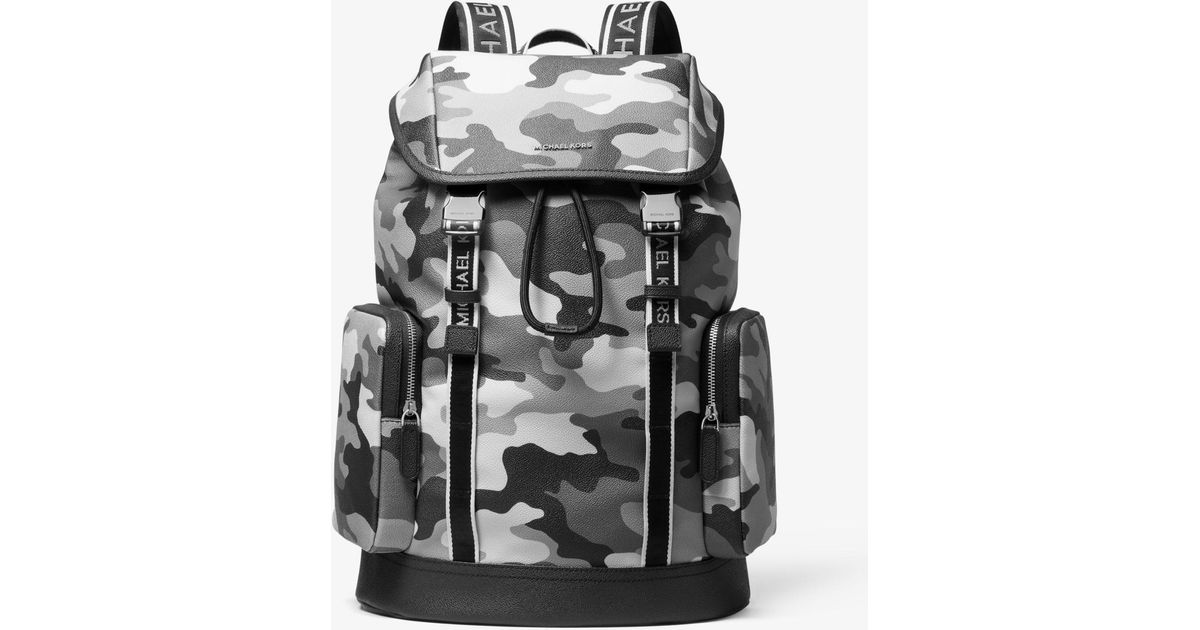 Michael Kors Canvas Hudson Camouflage Backpack in Gray for Men | Lyst