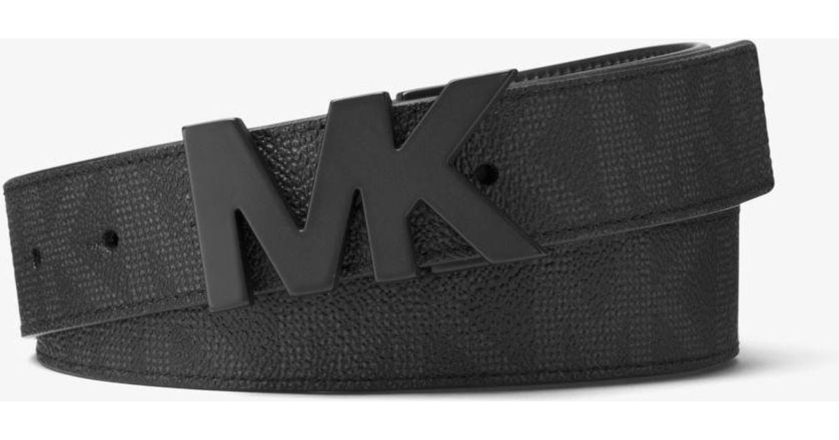 Michael Kors Denim Reversible Logo Belt in Black for Men - Lyst