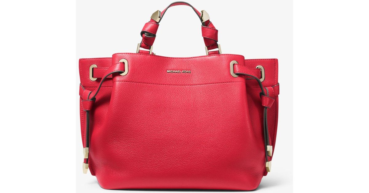 greta large pebbled leather satchel