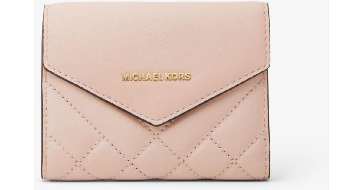 michael kors small quilted leather envelope wallet