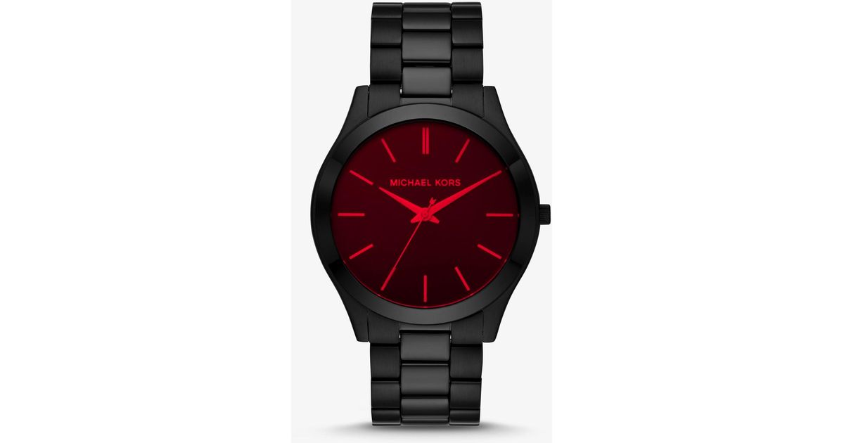 Michael Kors Slim Runway Black Stainless Steel Bracelet Watch for Men -  Save 51% | Lyst Canada