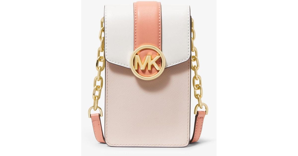 Michael Kors Carmen Small Colorblock Faux Leather Phone Crossbody Bag