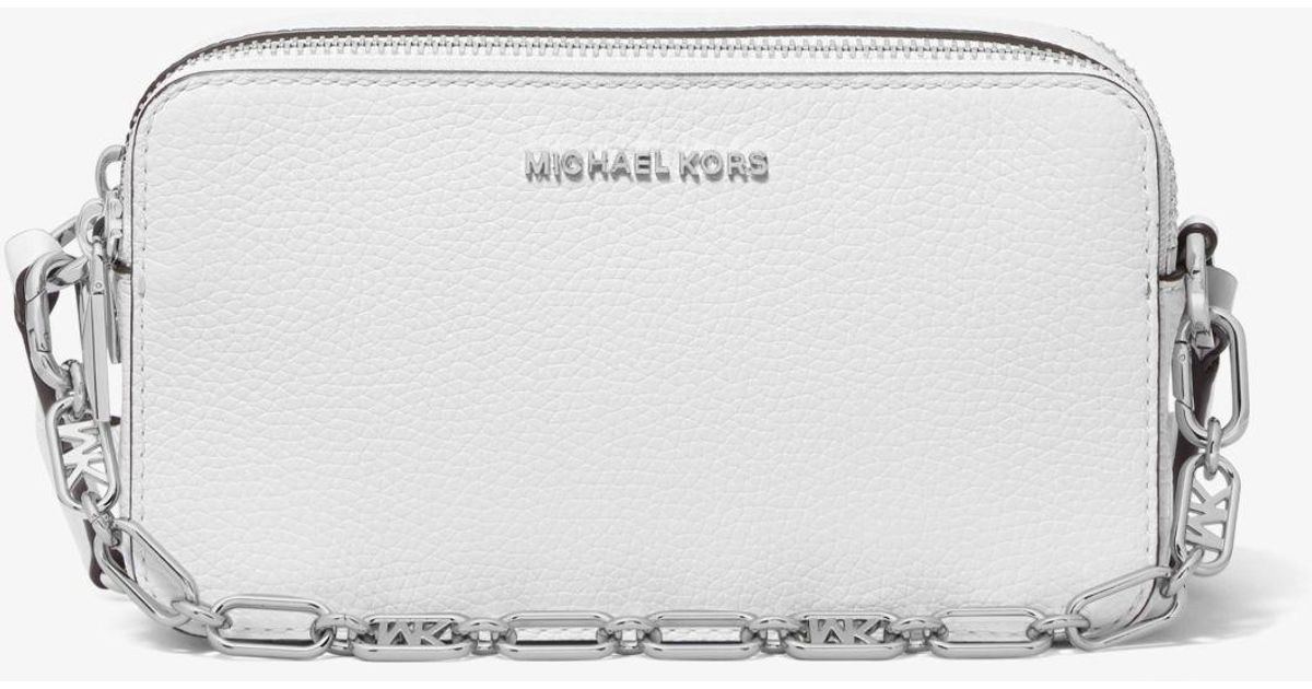 Michael Kors Jet Set Small Pebbled Leather Doublezip Camera Bag in