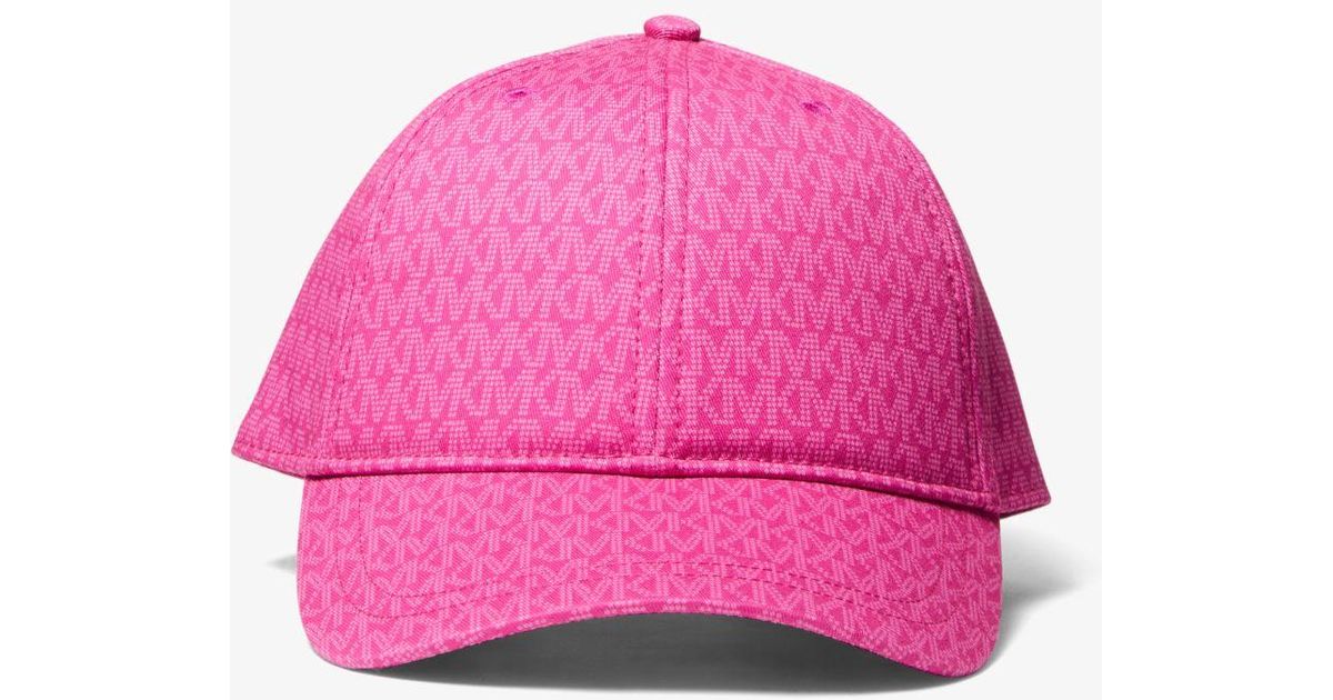 Michael Kors Logo Print Stretch Cotton Baseball Cap in Pink | Lyst