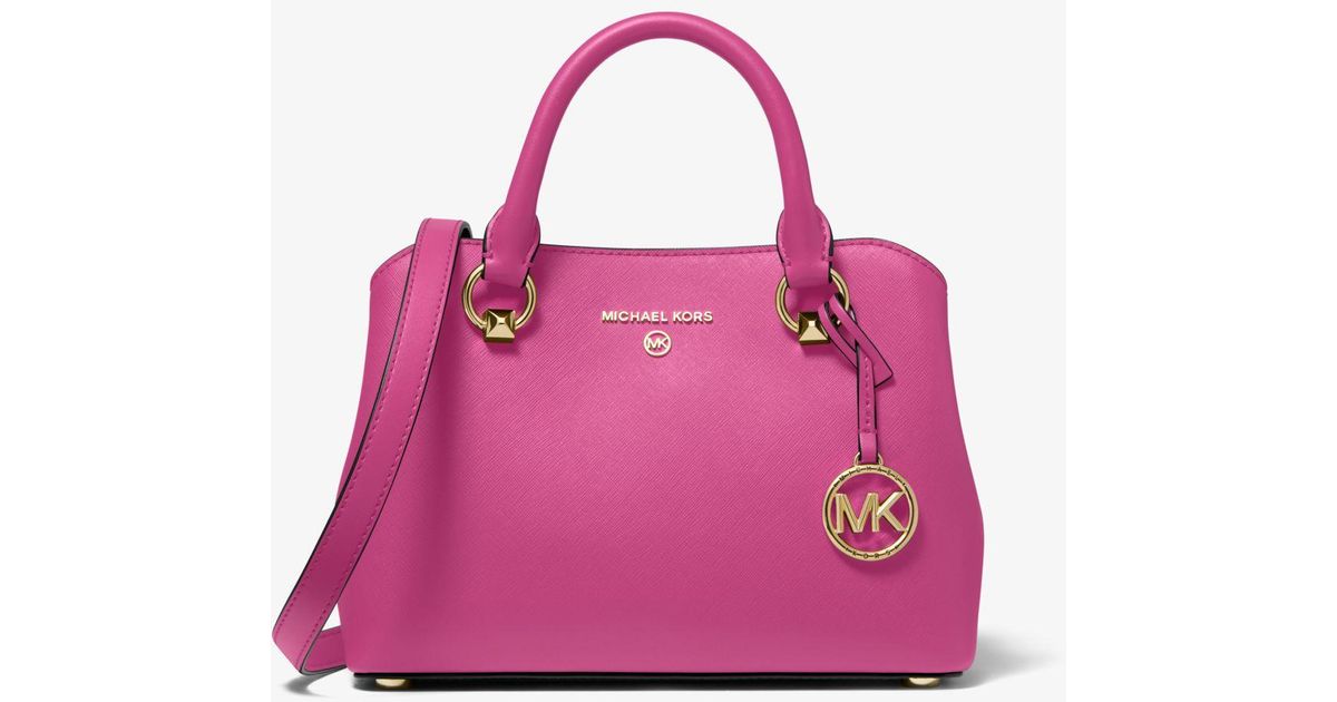 Michael Kors Edith Small Saffiano Leather Satchel in Pink | Lyst