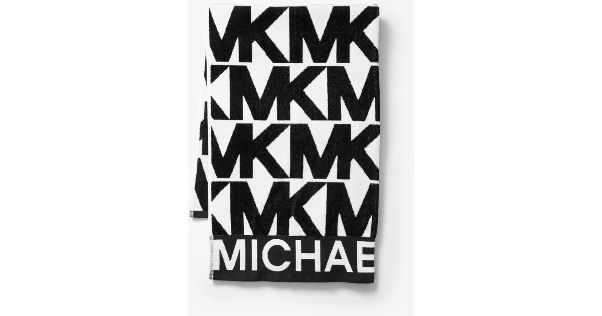 Serviette en coton avec logo Coton Michael Kors en coloris Noir - Lyst