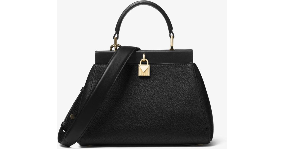 gramercy small pebbled leather frame satchel