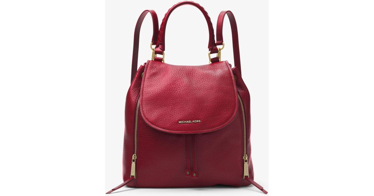 Michael Kors Viv Large Leather Backpack in Red | Lyst
