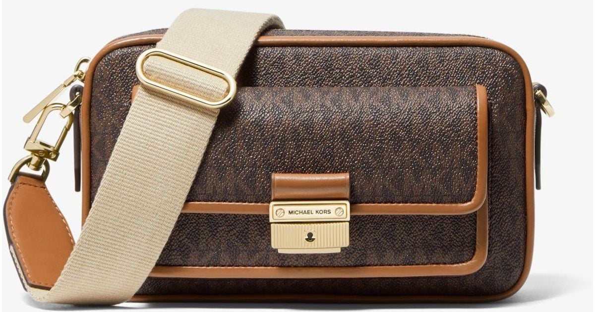 Michael Kors Canvas Bradshaw Medium Logo Camera Bag Lyst