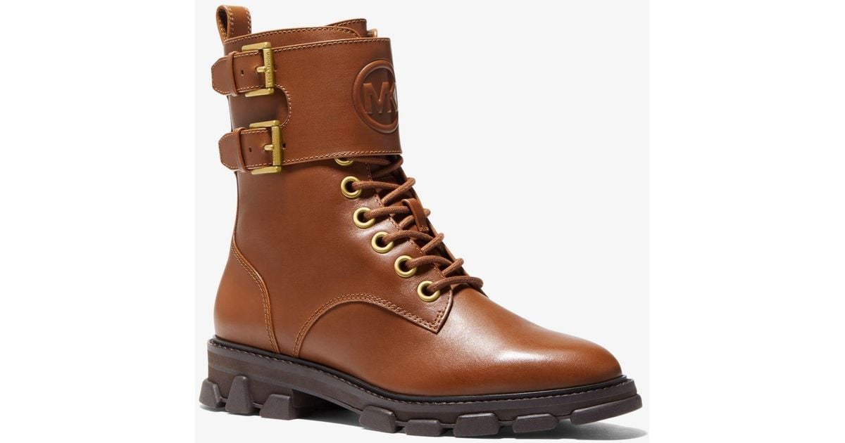 Michael Kors Ridley Leather Combat Boot 