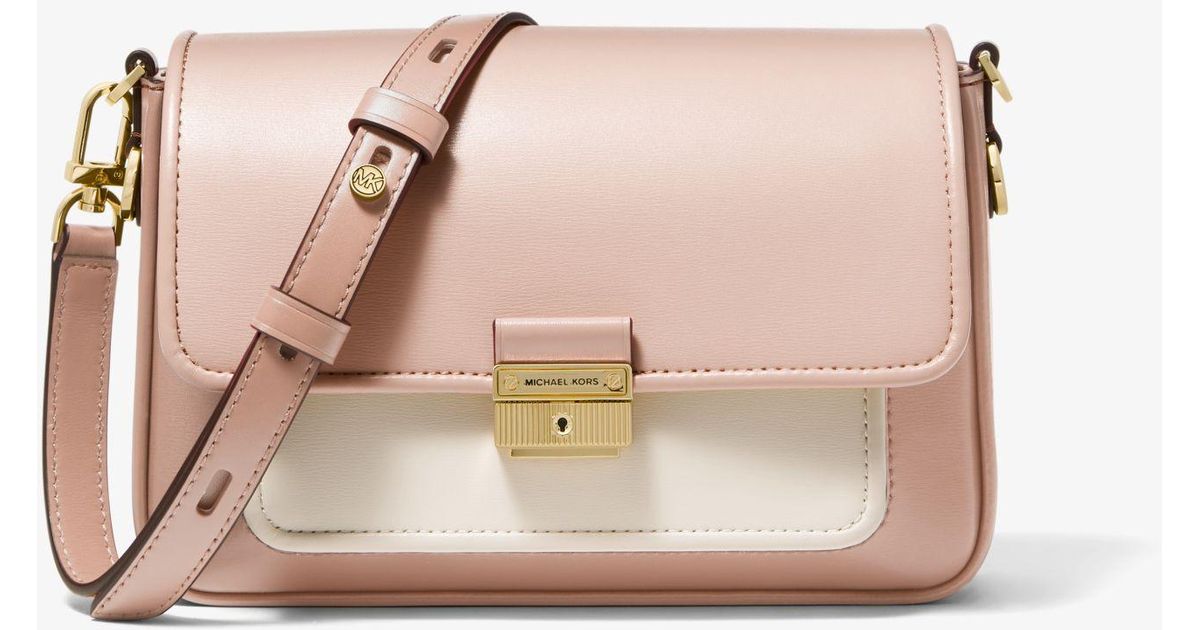 michael michael kors bradshaw medium leather pocket camera crossbody