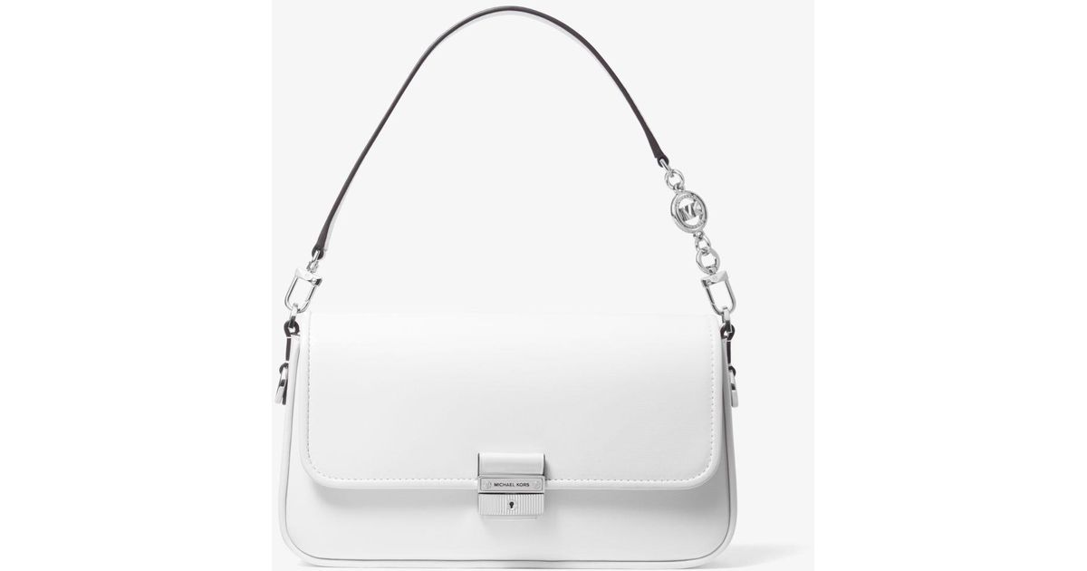 Michael Kors Bradshaw Small Leather Convertible Shoulder Bag in White