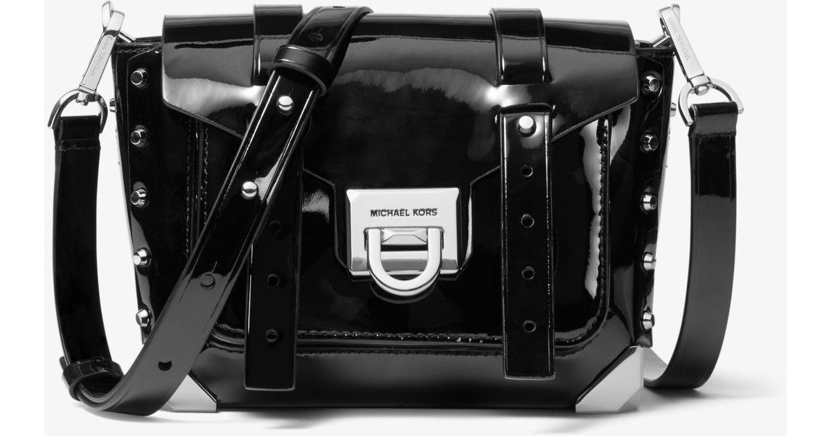 michael kors black patent leather purse