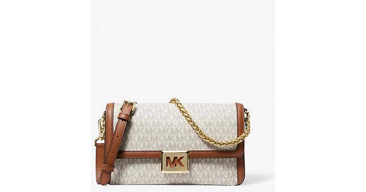Michael Kors Sonia Medium Logo Convertible Shoulder Bag in Natural Lyst