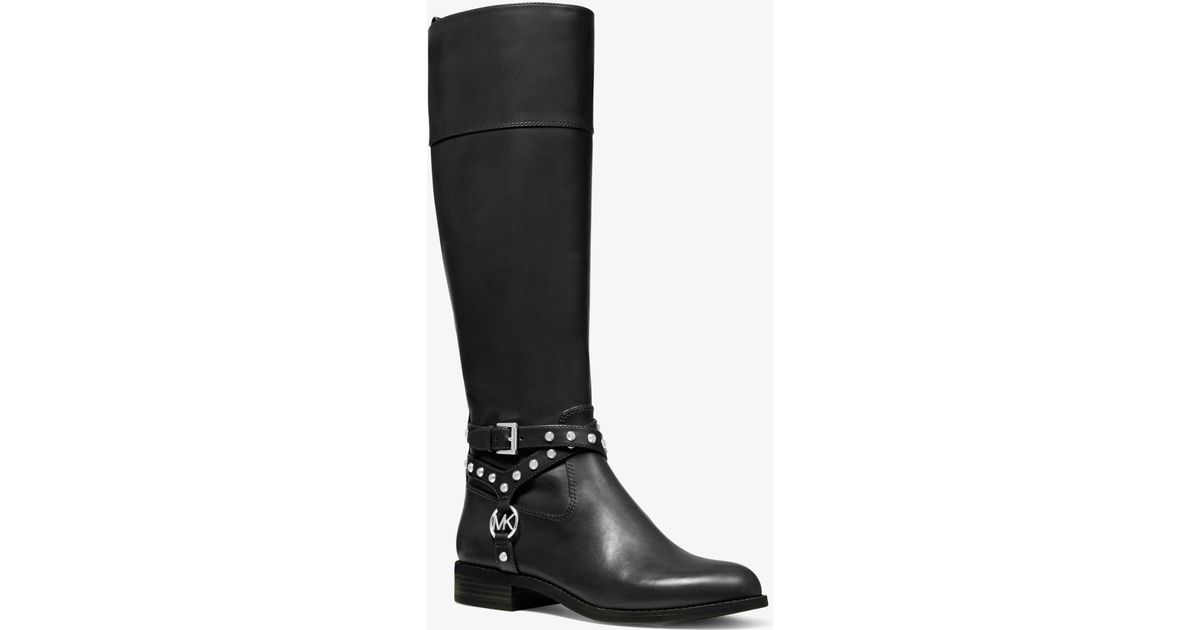 michael kors preston studded leather boot