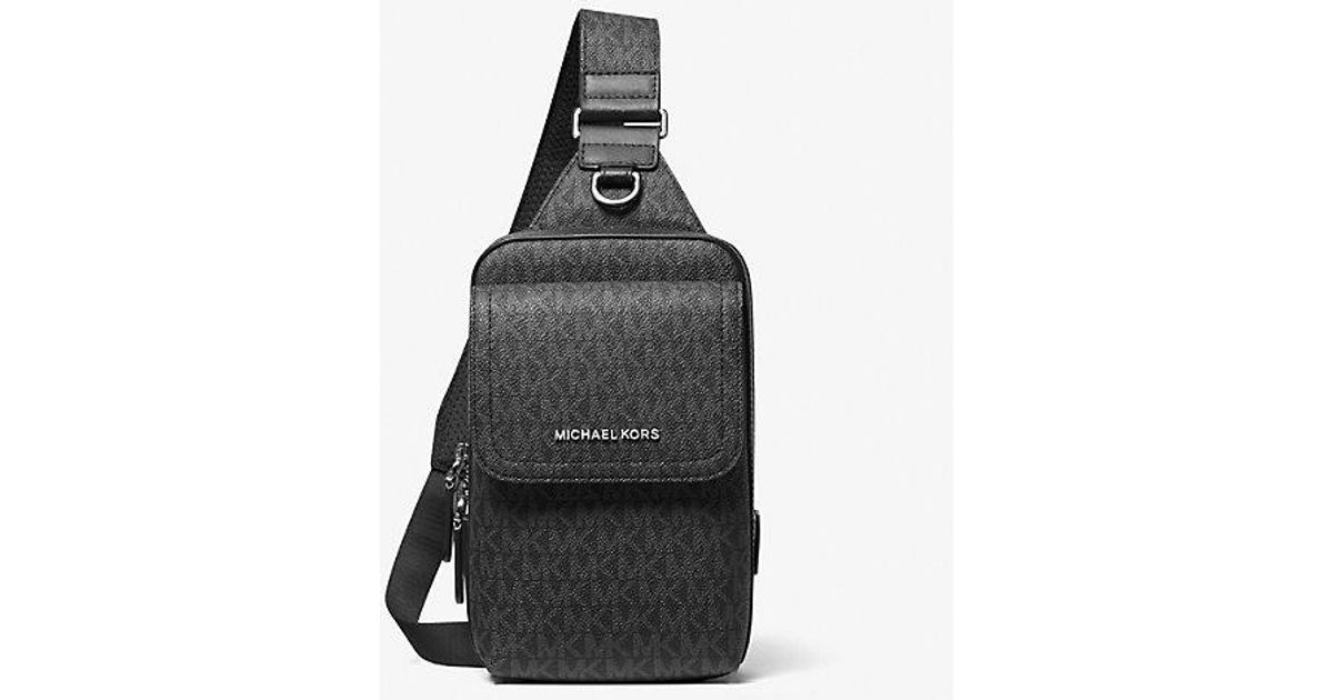 Michael Kors Hudson Signature Logo Sling Pack in Black for Men Lyst