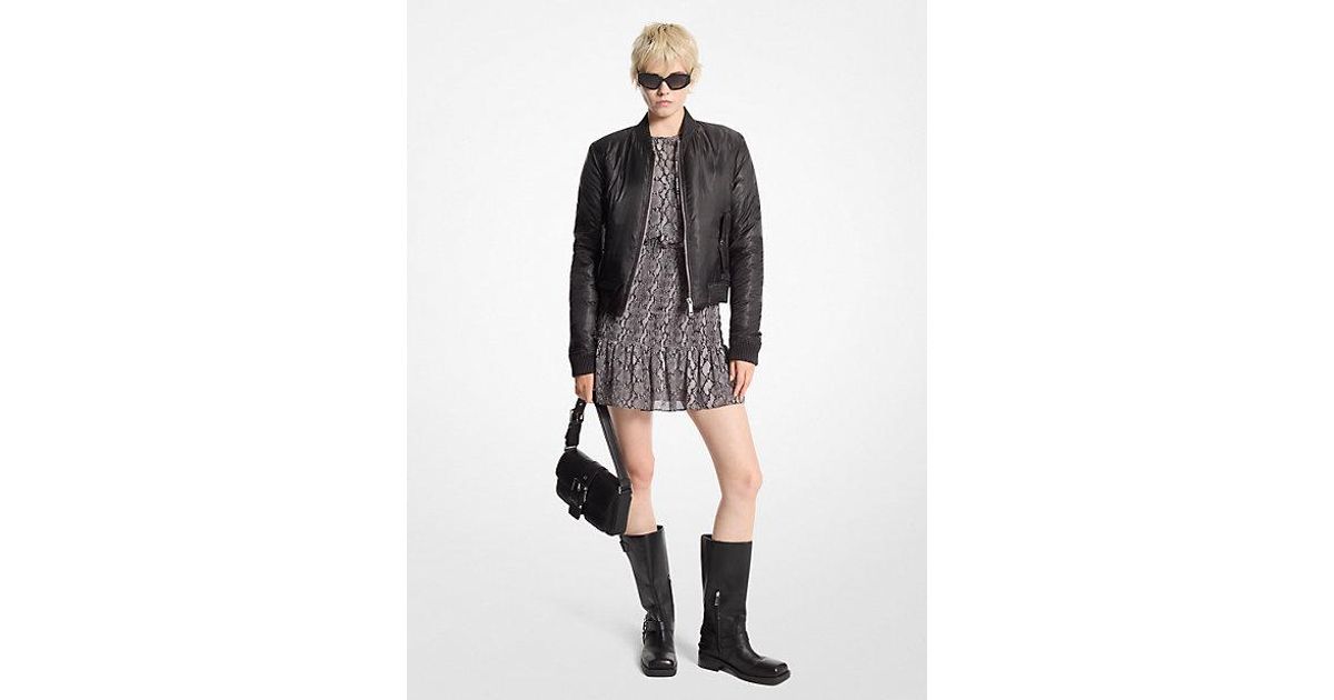 Michael kors satin bomber jacket online