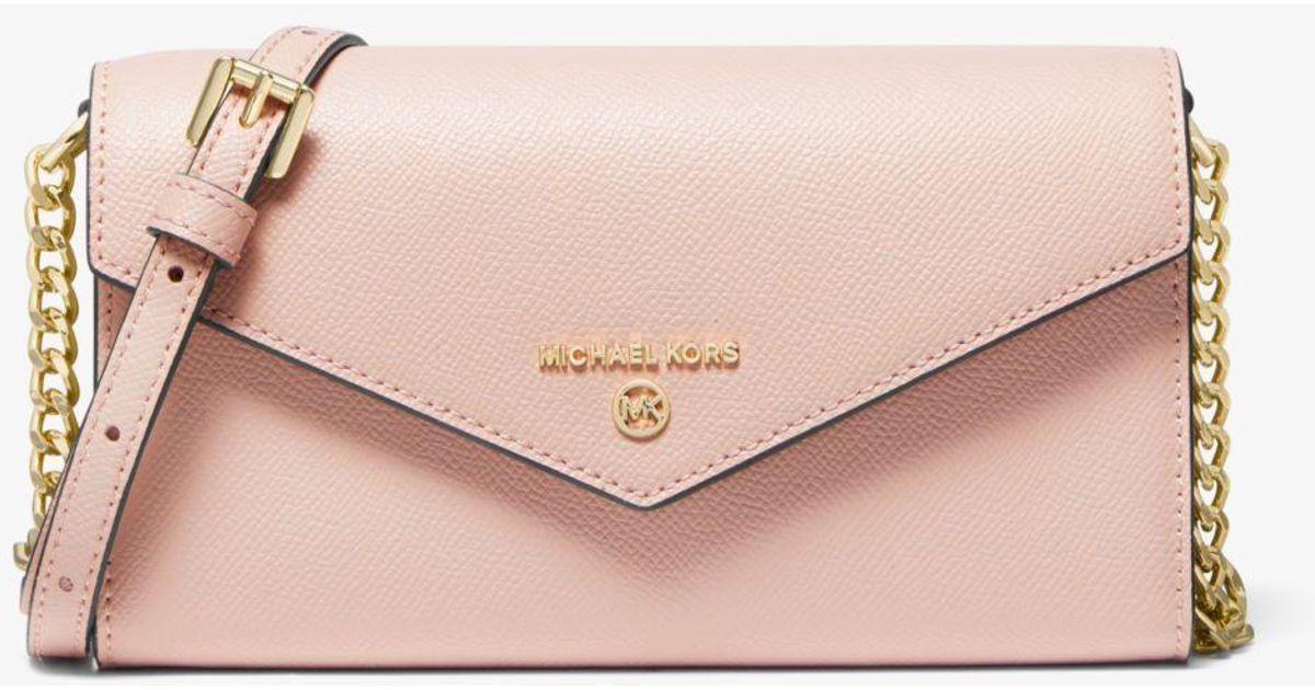 Large Crossgrain Leather Smartphone Convertible Crossbody Bag MICHAEL