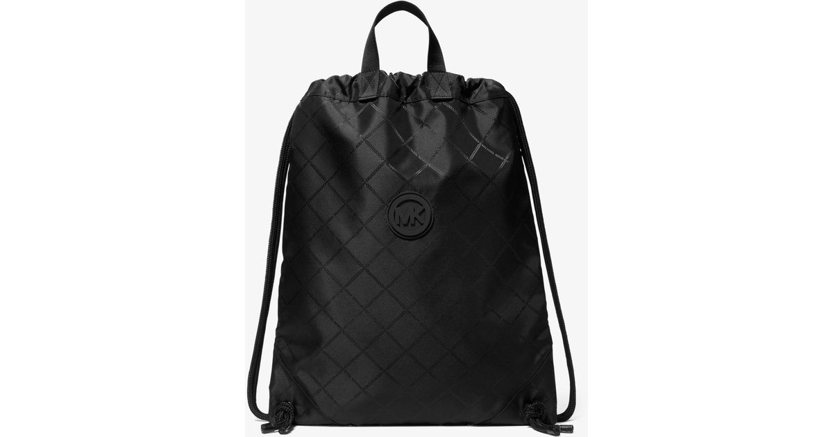 Michael Kors Logo Print Drawstring Backpack in Black for Men Lyst