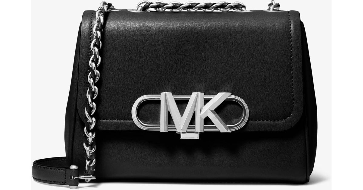 Michael Kors Parker Medium Leather Shoulder Bag in Black Lyst