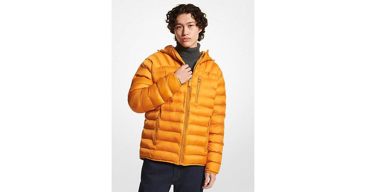 Michael kors orange hot sale puffer jacket