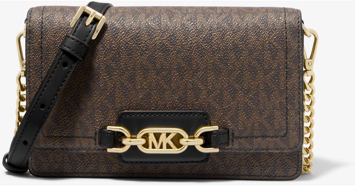 Michael Kors Heather Extrasmall Logo Crossbody Bag in Brown Lyst