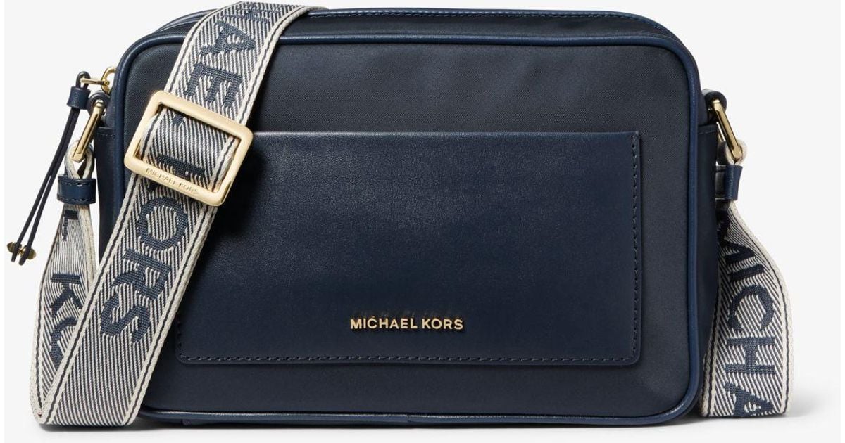 Michael Kors Jet Set Large Nylon Gabardine Crossbody Bag in Blue Lyst