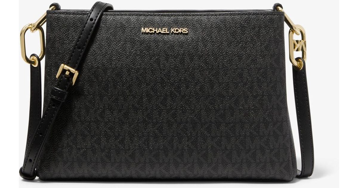 Michael Kors Trisha Medium Logo Crossbody Bag in Black Lyst