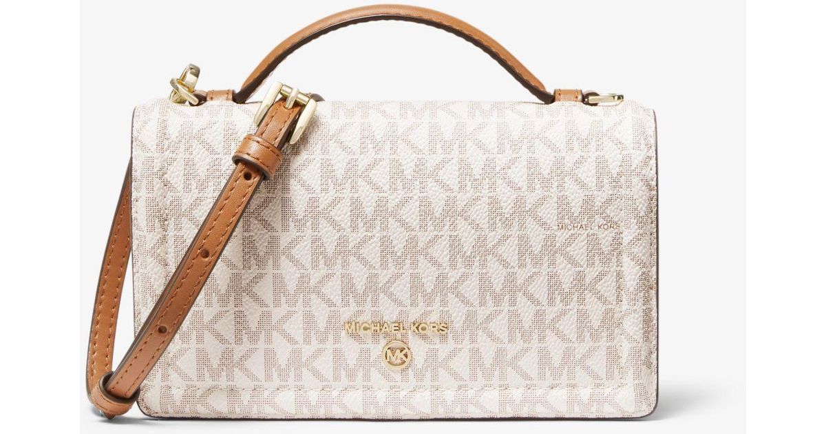 jet set medium printed logo smartphone crossbody bolsa
