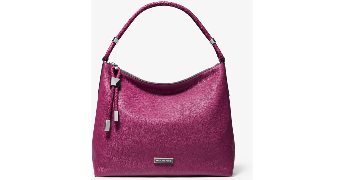lexington large pebbled leather shoulder bag