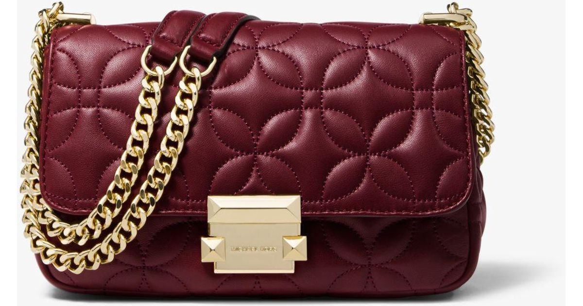 michael kors sloan small floral quilted leather shoulder bag