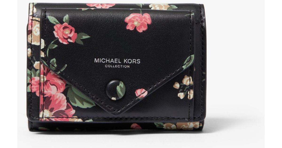 mk floral wallet