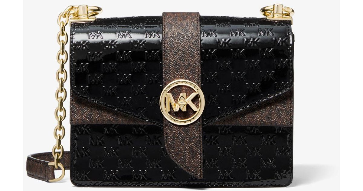 Michael Kors Greenwich Extra-small Logo Embossed Patent Leather 