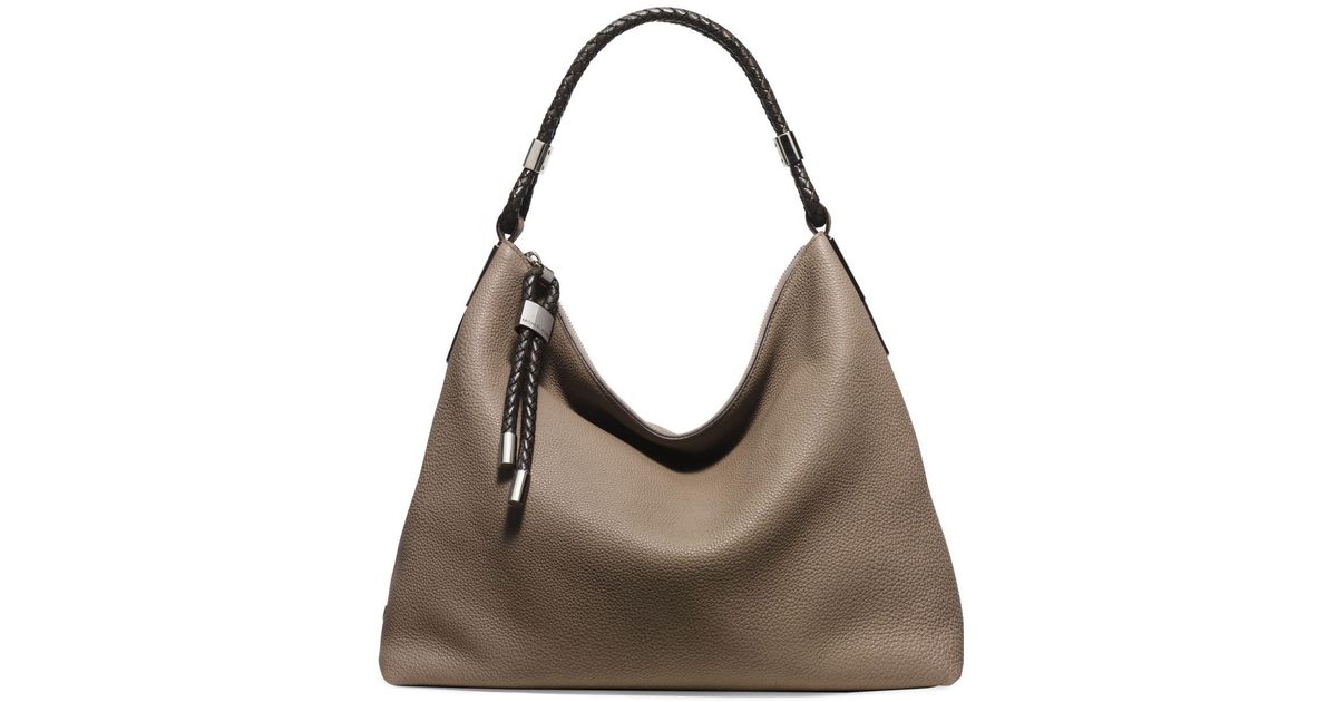 skorpios large pebbled leather shoulder bag